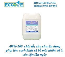 AWG-100  chất tẩy rửa chuyên dụng giúp làm sạch kính và bề mặt nhôm bị ố, cáu cặn lâu ngày